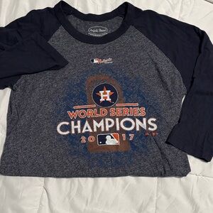 Astros World Series Champions 2017 Long Sleeve Tee - Navy and Gray Jersey tee